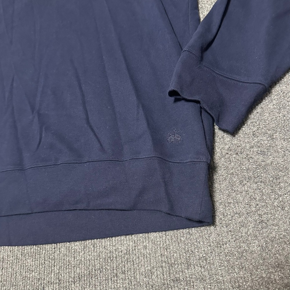 Brooks Brothers Mens XXL Navy Blue Cotton Quarter Zip Pullover Sweater - Picture 2 of 7